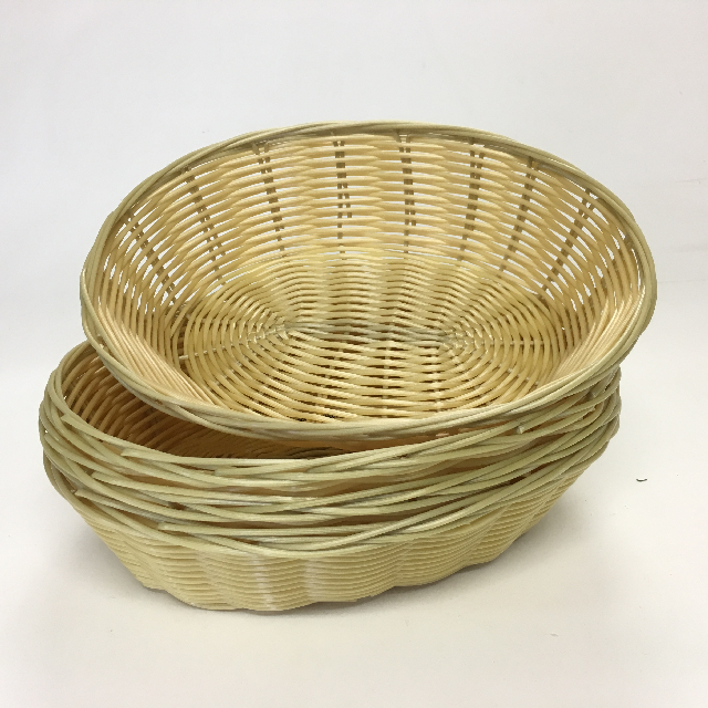 BASKET, Plastic Wicker Chip Bowl (Style 2)